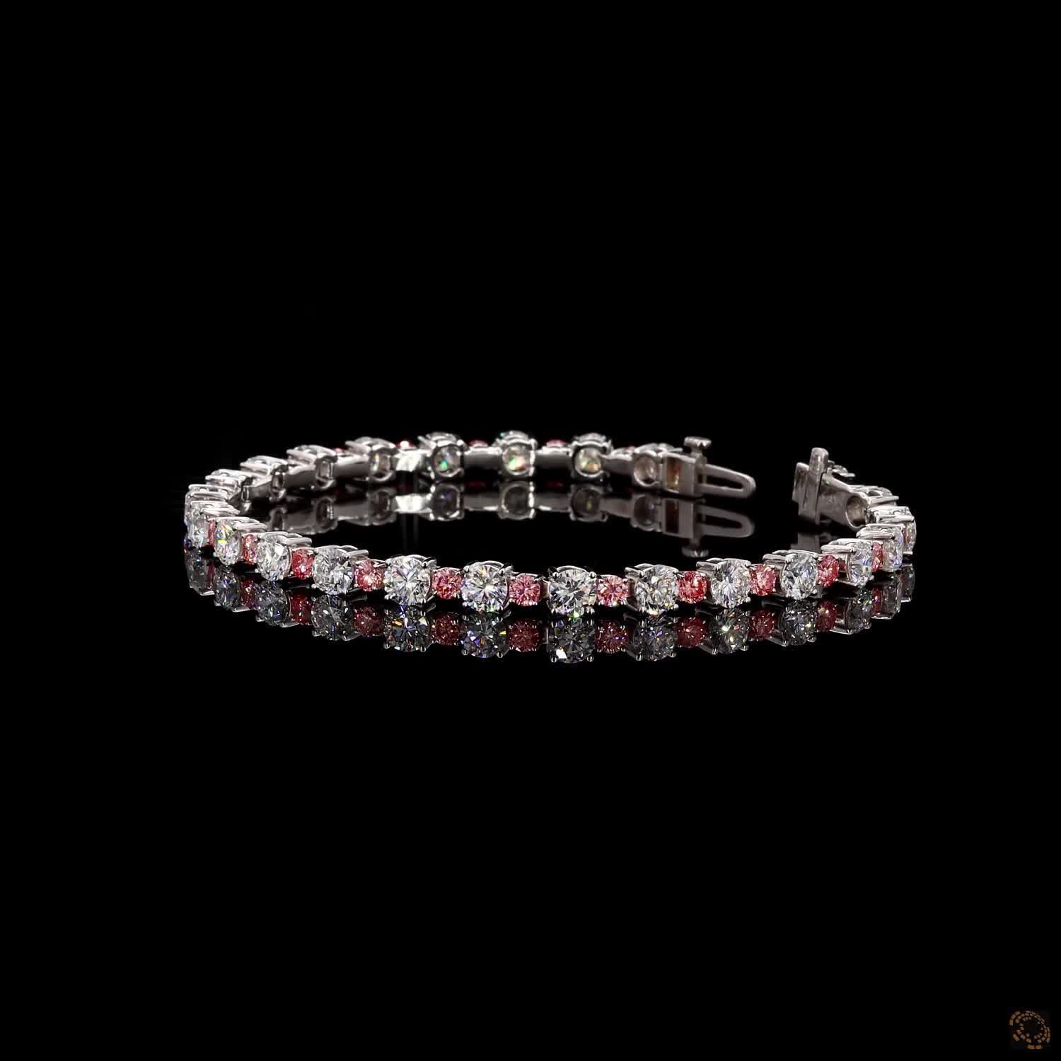 9.43 Cts 14K WHITE GOLD Round Shape Tennis Bracelet