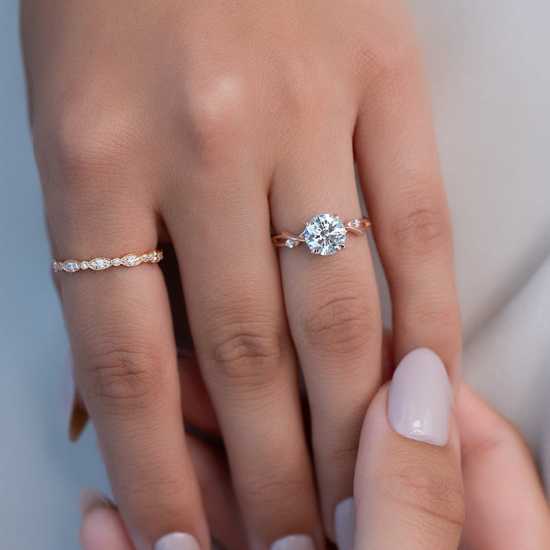 2.50 CT Round The Twig Engagement Ring