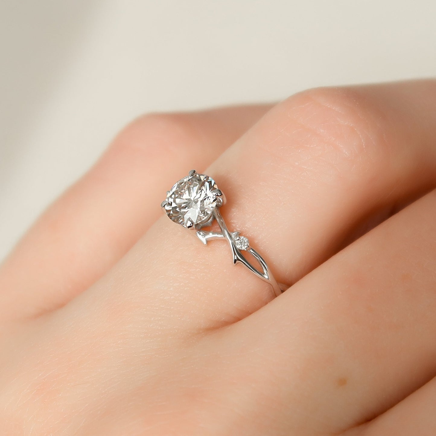 2.50 CT Round The Twig Engagement Ring