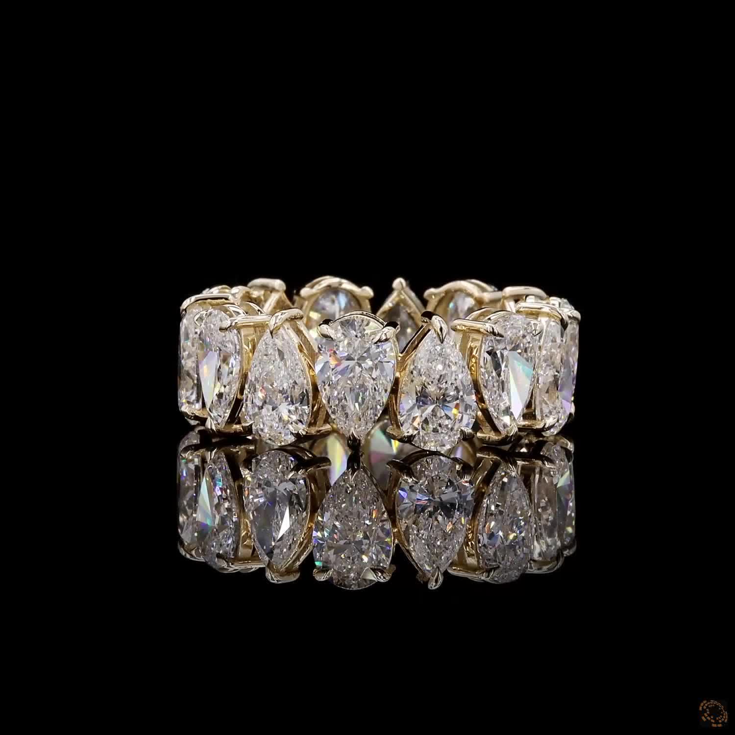 8.03 Ct Pear Shape Stackable Diamond Ring Fine Jewelry Gift for Her