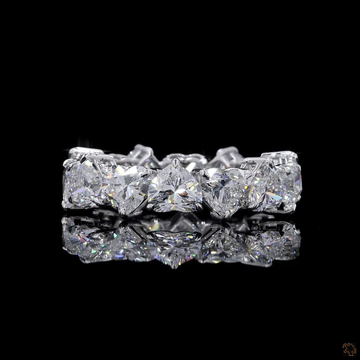 7.93 Ct Luxury Heart Cut Diamond Full Eternity Band Ring in Prong Set Wedding & Anniversary Band