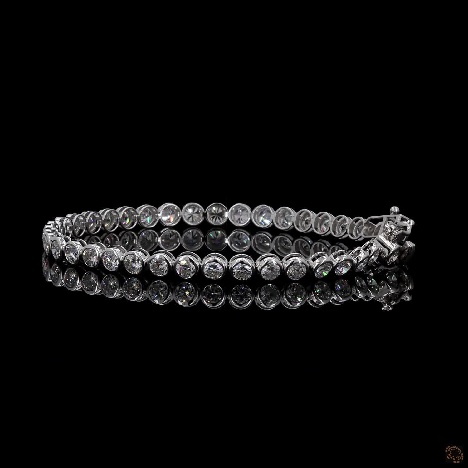8.35 Ct Silver Round Crystal Tennis Bracelet for Women – Classic Sparkling Link Bracelet