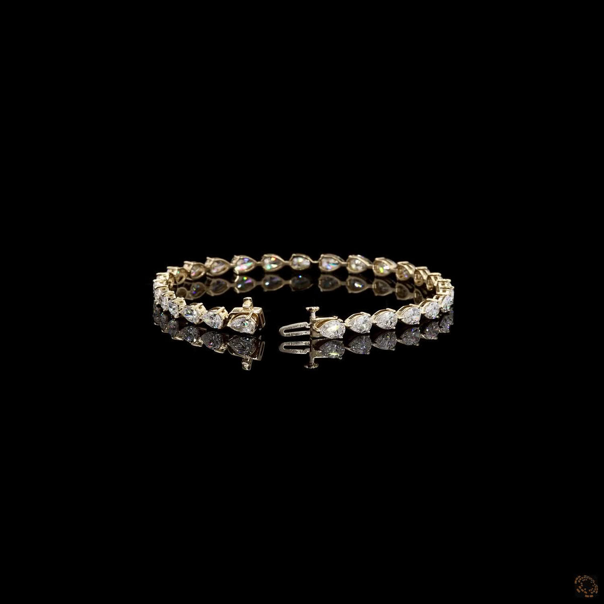 7.00 Ct Yellow Gold Fency Bracelet, Horizontal East West Eternity Bracelet, Modern Everyday Stackable Fine Jewelry, Chic Gift for Her