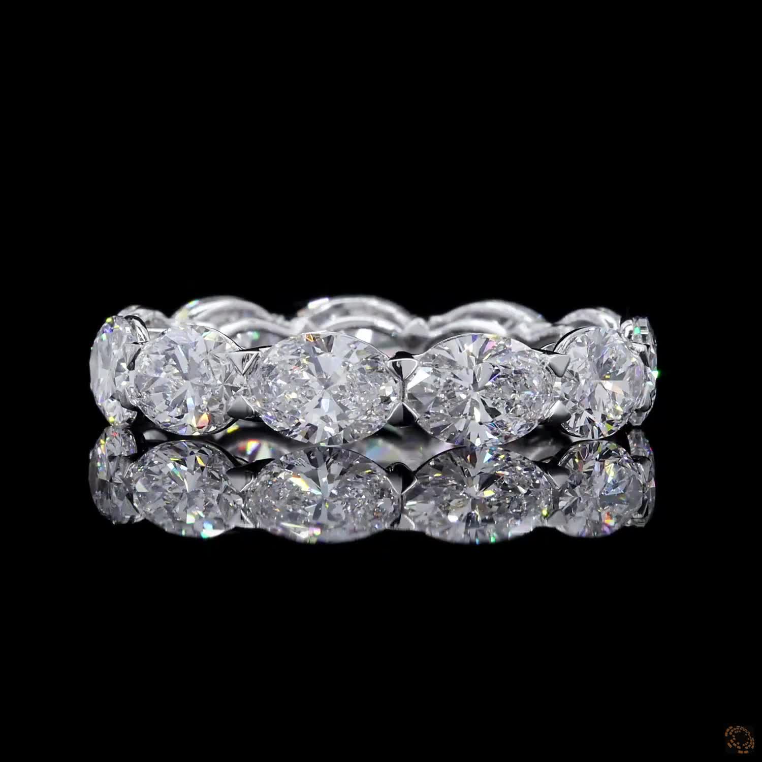 5.70 Ct Luxury Oval Diamond Full Eternity Band | White Gold Anniversary Ring for Her