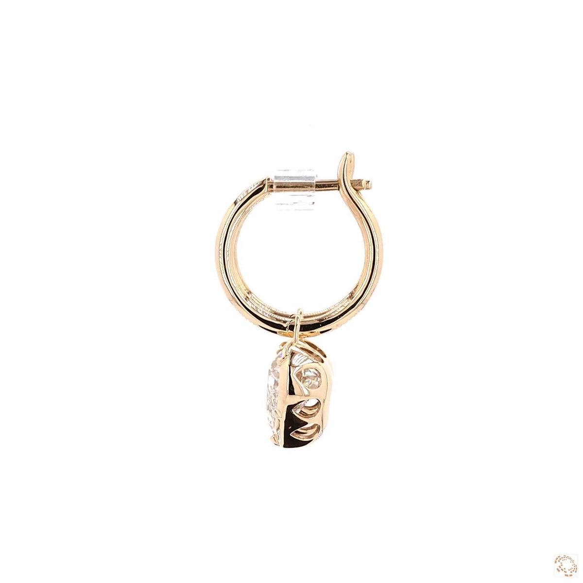 5.16 Ct Luxury Heart Cut Georgian Earring | 14K Yellow Gold Heart Hoop Earrings