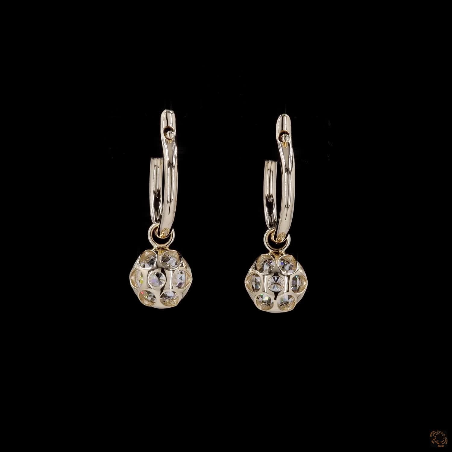 3.05 Ct Round Solitaire Lab Grown Diamond Drop Hoop Earrings in 14K Yellow Gold | Dangle Diamond Hoop Earrings | Minimalist Luxury Fine Jewelry | Gift for Her
