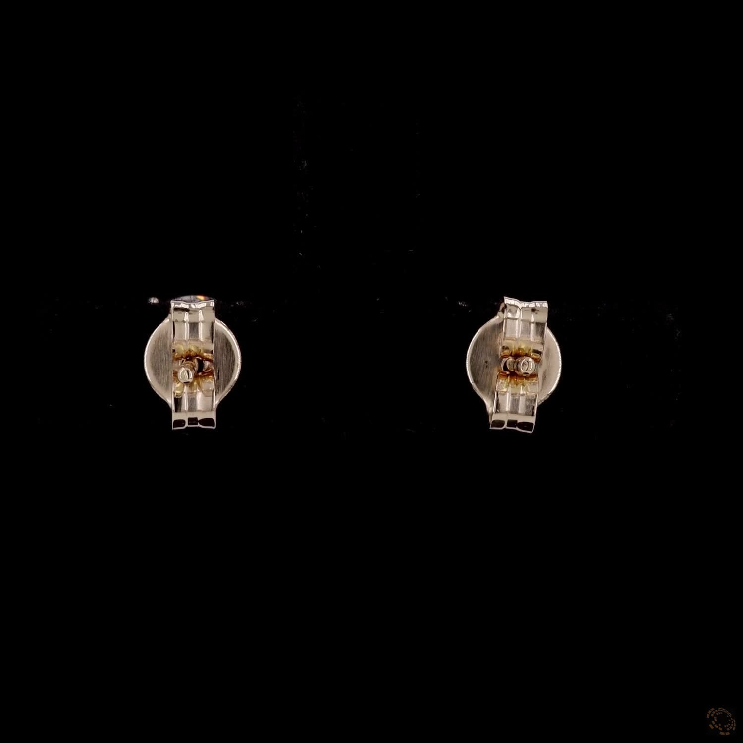 1.47 Ct Yellow Gold Round Solitaire Stud Earrings with 4 Double Prongs