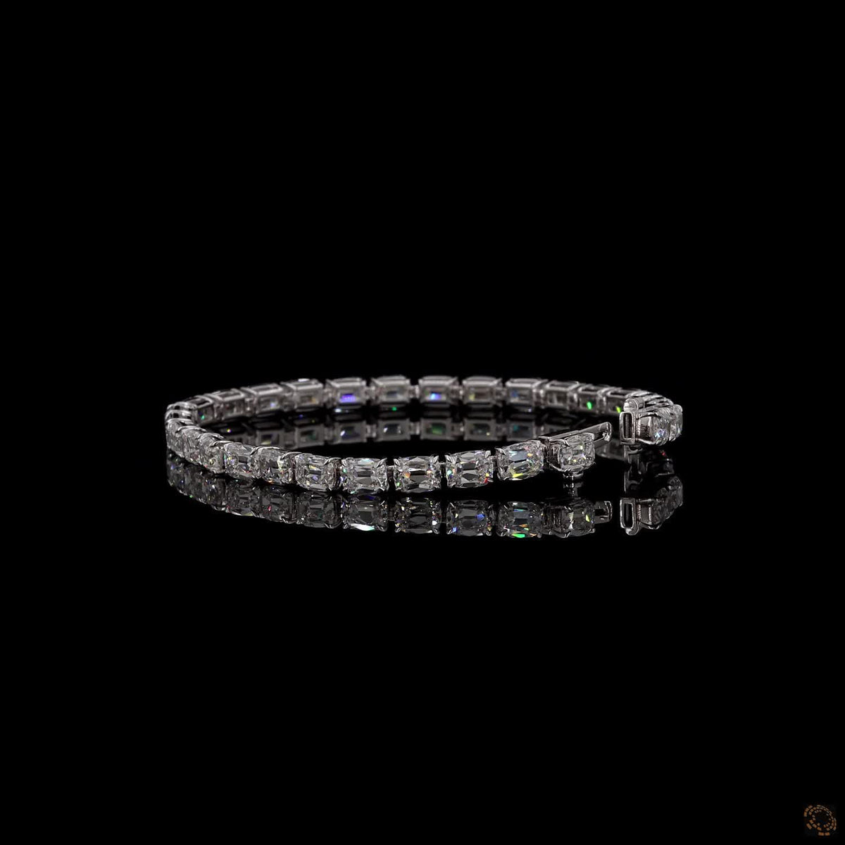 13.23 Ct Radiant Cut Tennis Bracelet in 14K White Gold | 4-Prong East-West Radiant Eternity Line Bracelet