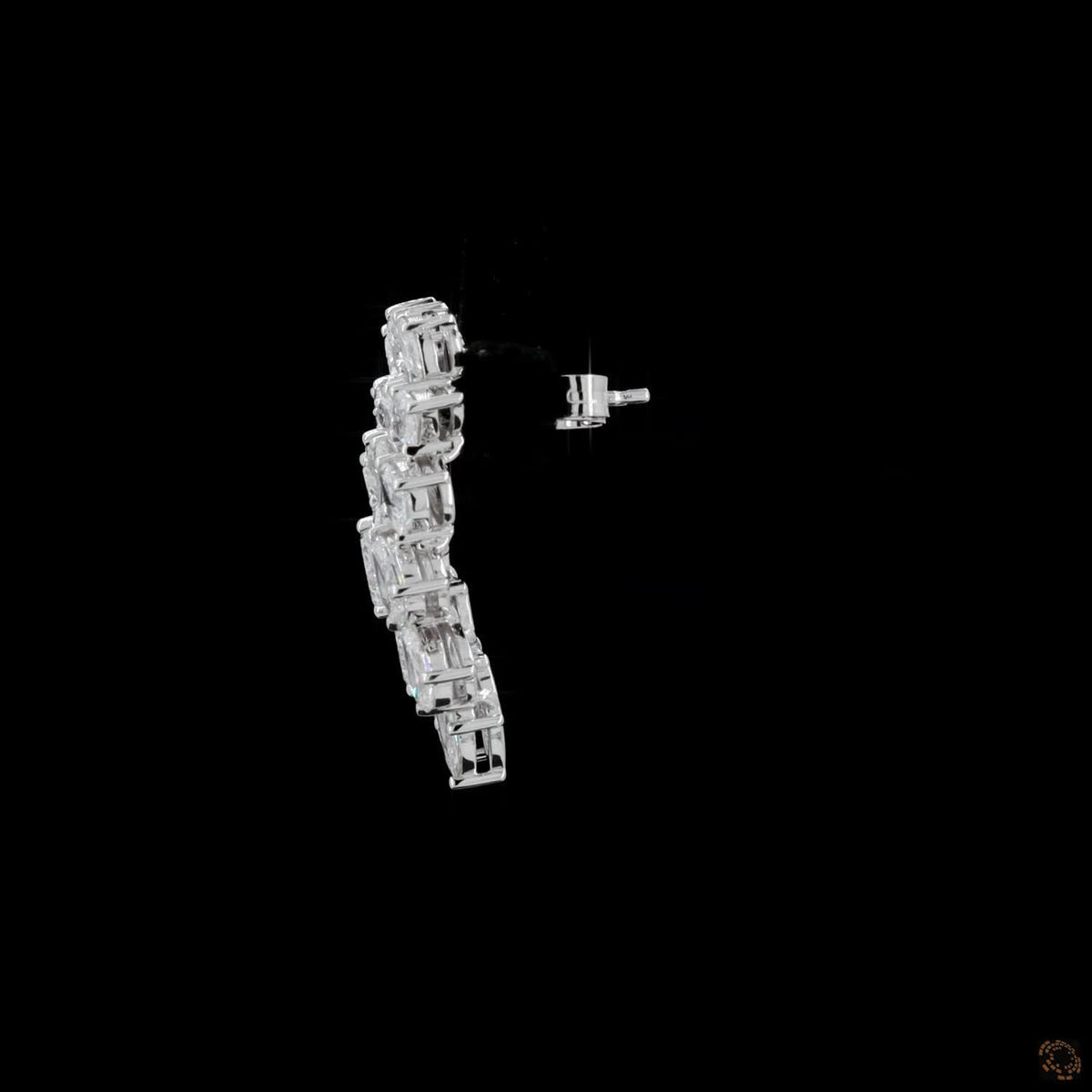 4.38 Ct High-clarity multi-shape diamonds marquise and pear cuts set at dynamic angles for multidirectional sparkle