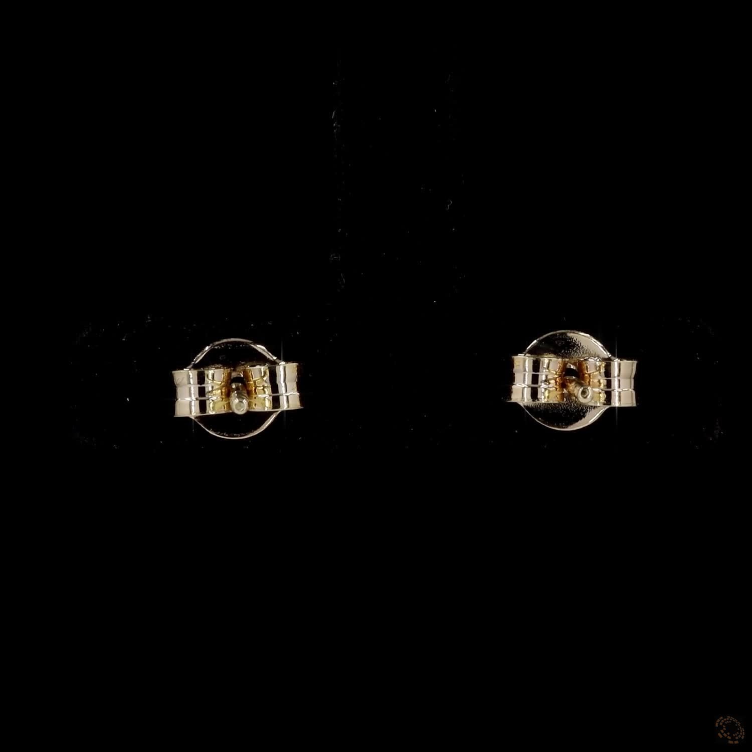 0.53 Round Diamond Solitaire Bezel Stud Earrings, High-Polish 14K Yellow Gold Flush-Set Diamond Studs for Women