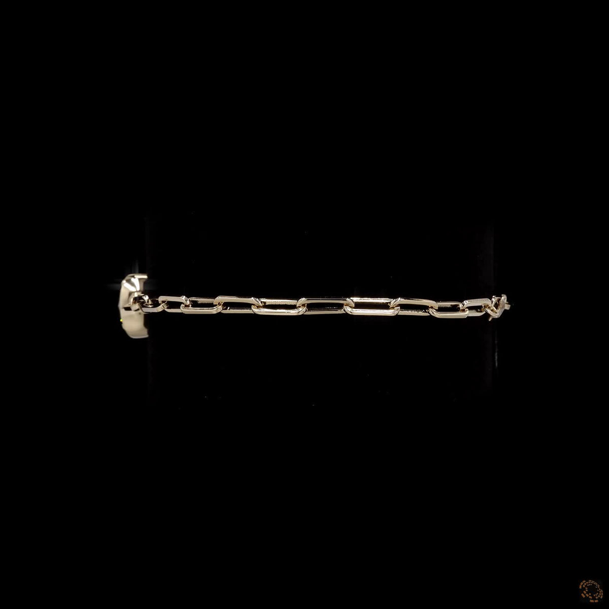 3.01 Ct Bezel-Set Solitaire Round Diamond Paperclip Chain Bracelet in 14K Yellow Gold