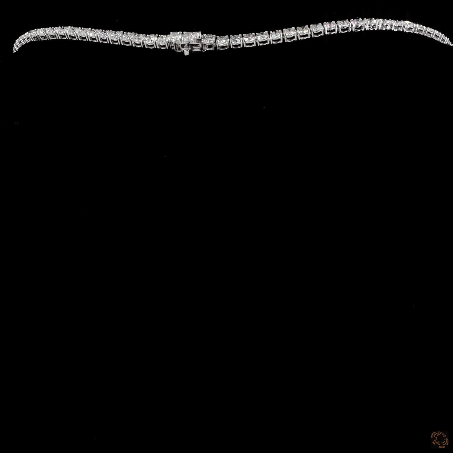 20.71 Ct 14K White Gold Graduated Round Diamond Eternity Tennis Necklace