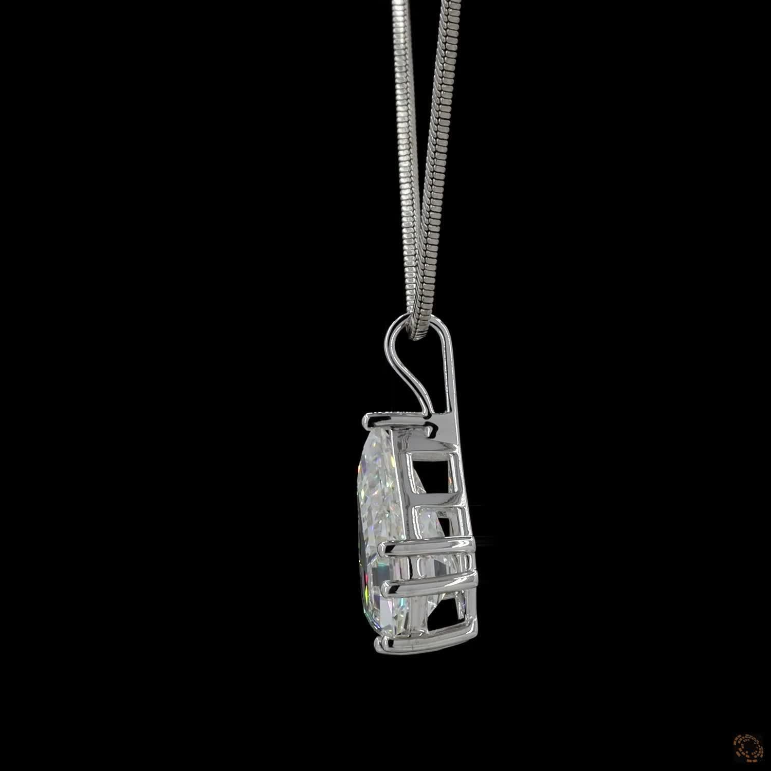 5.06 Ct Shield Cut Lab Grown Diamond Pendant Necklace | Large Shield Shape Solitaire Pendant | Modern Luxury Fine Jewelry