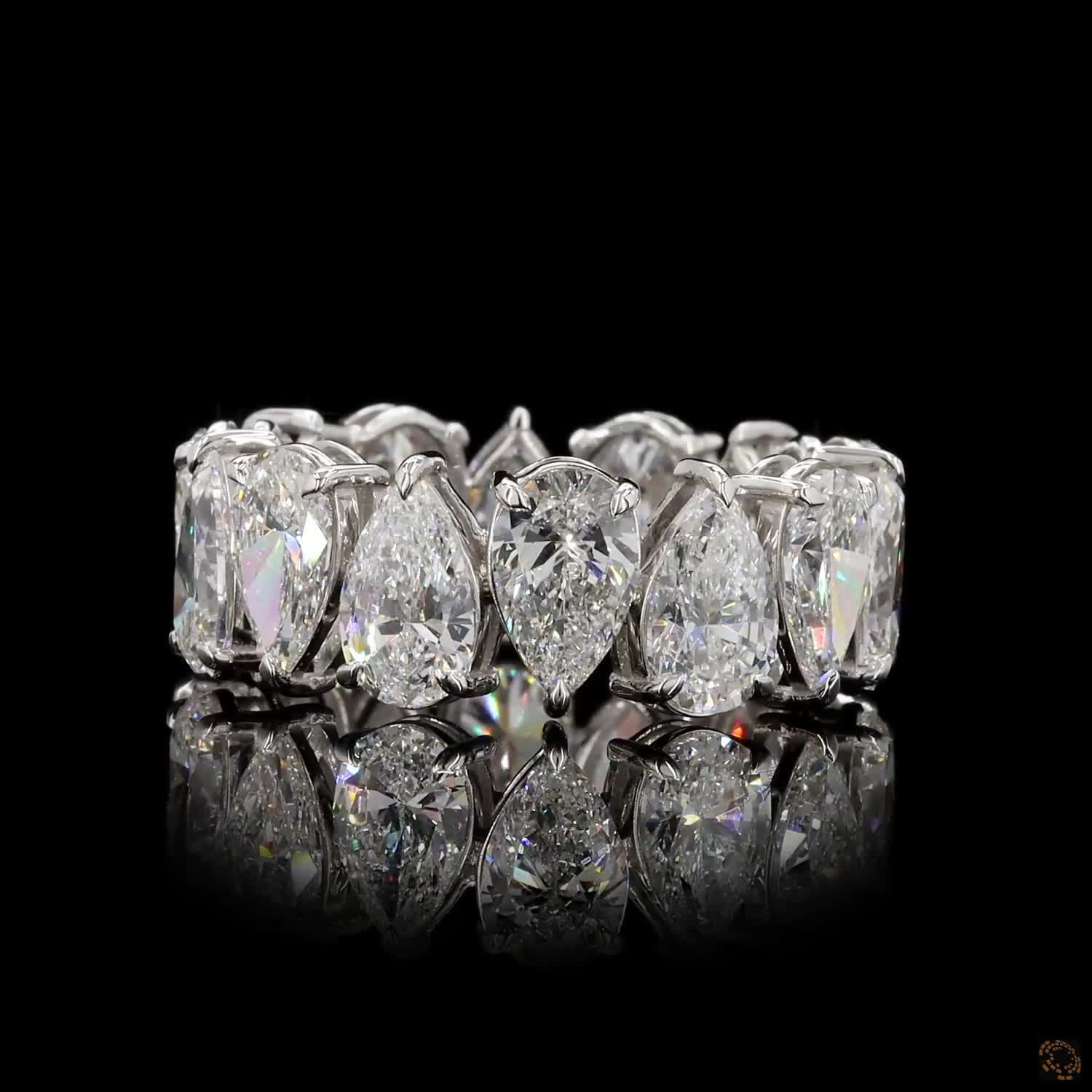 7.83 Ct Pear Shape Luxury Diamond Anniversary Ring Women's Diamond Wedding Band
