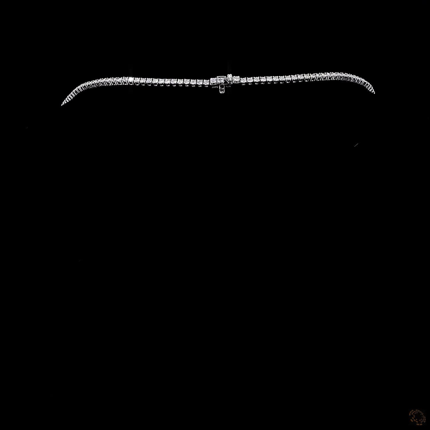 9.78 Ct graduated diamond tennis necklace, white gold Riviera necklace, round brilliant diamond strand, platinum graduated tennis necklace, statement diamond choker