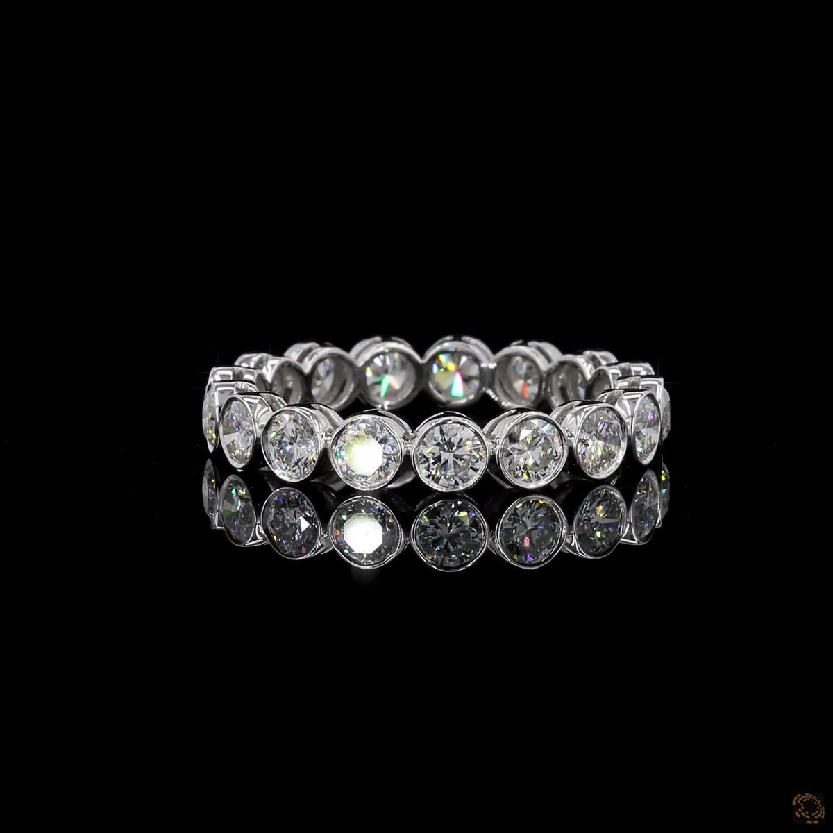 1.90 Ct Round Cut Diamond Bezel Eternity Band – 14K White Gold Floating Bezel Wedding Ring