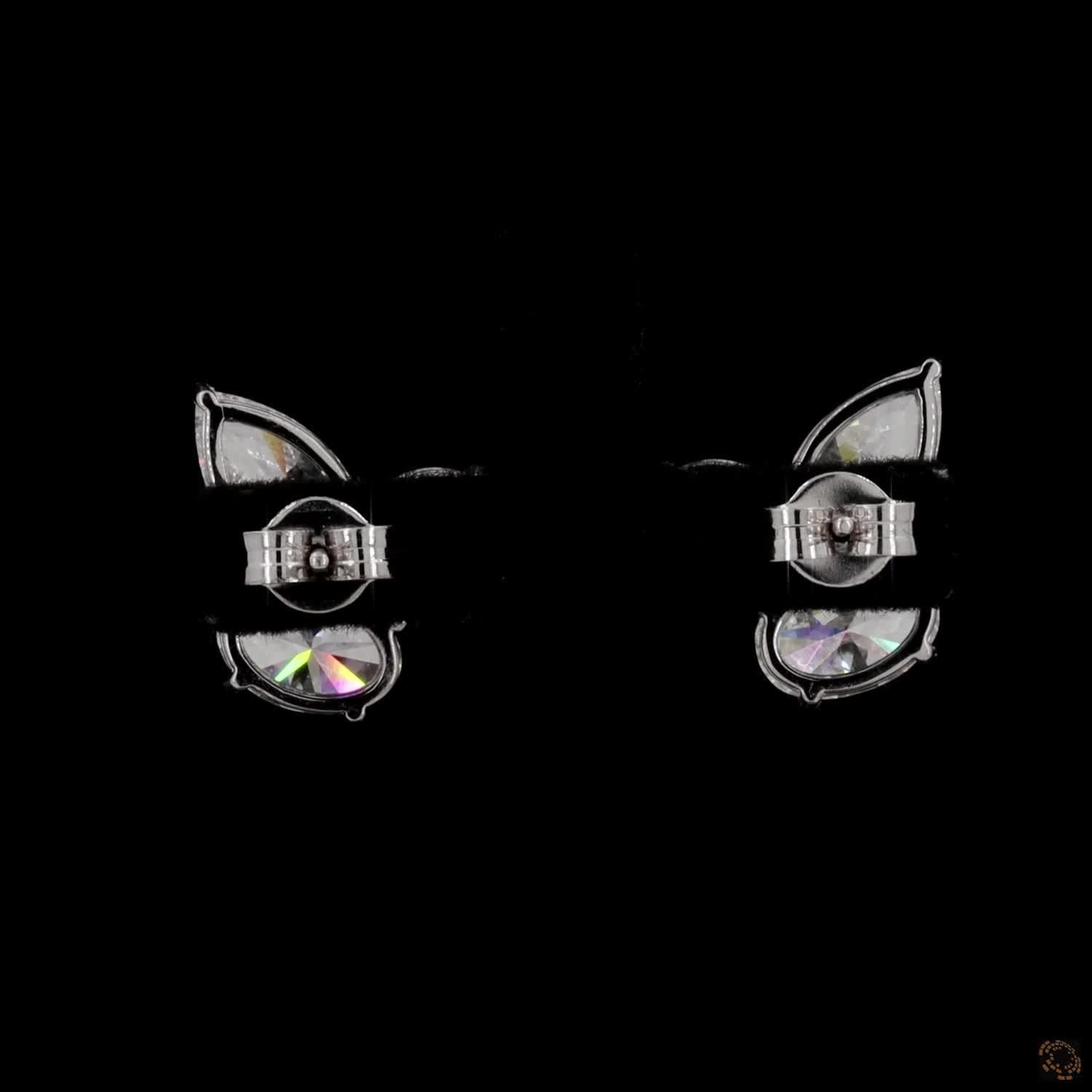 6.39 Multi-Shape Diamond Cluster Stud Earrings in White Gold