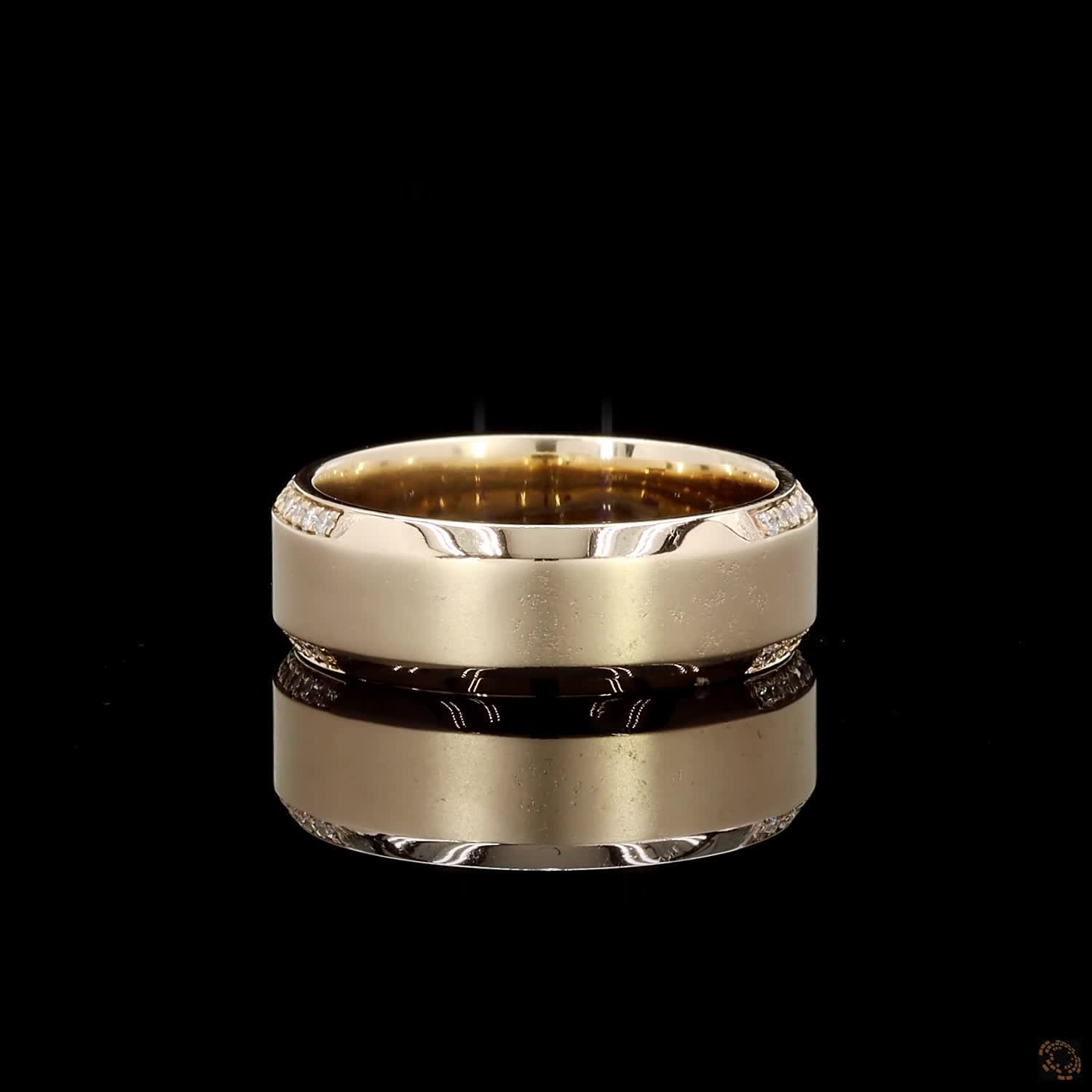 0.47 Ct Yellow Gold Diamond Wedding Band Ring Anniversary Natural Round
