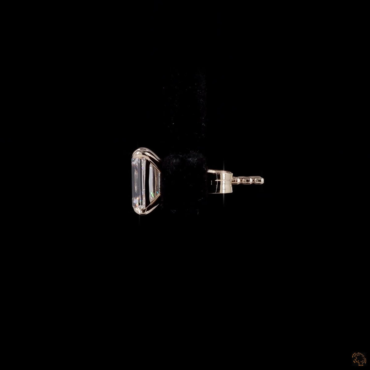 2.11 Ct Emerald Cut Solitaire Diamond Stud Earrings in Yellow Gold
