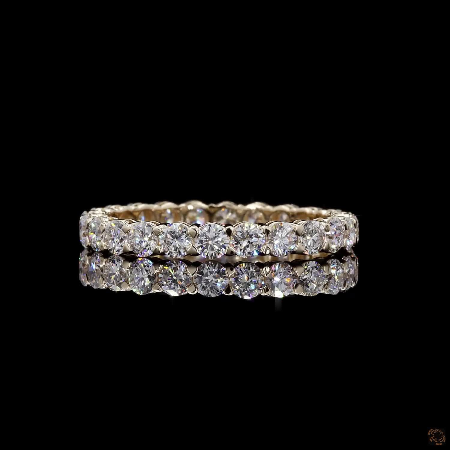 1.56 Ct 14K White Gold Round Brilliant Cut Diamond Eternity Wedding Band | Shared Prong Full Eternity Ring