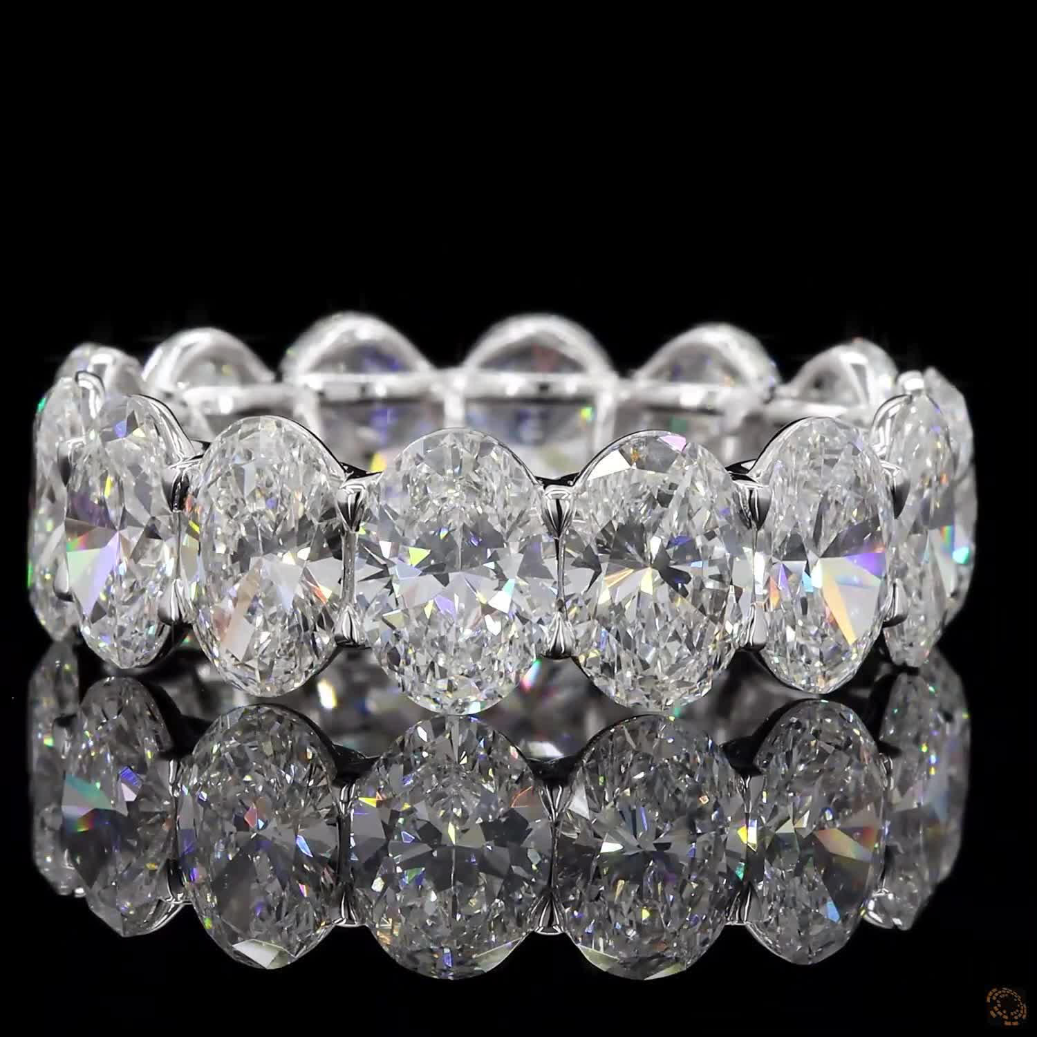 7.09 Ct Oval Cut Diamond Eternity Band in White Gold