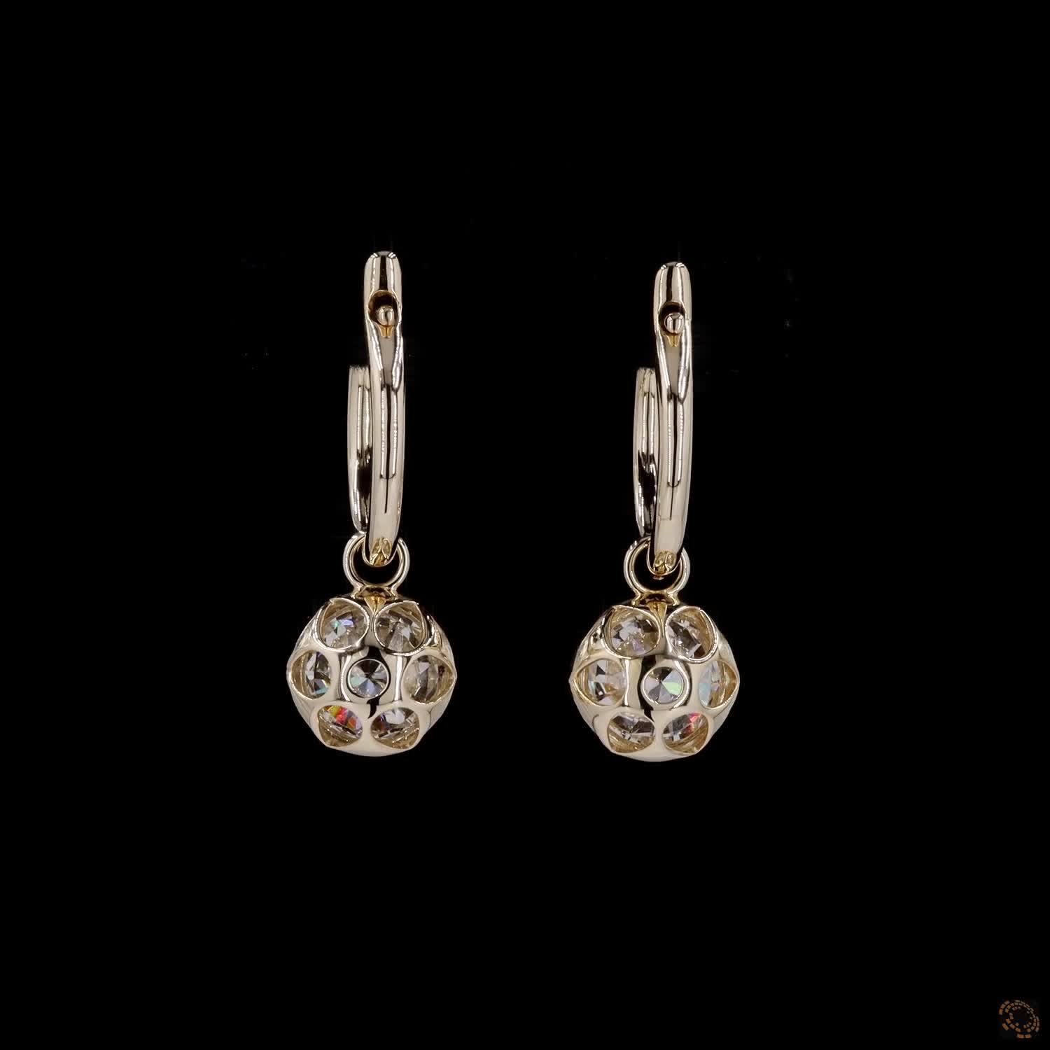 4.11 Ct Round Diamond Solitaire Bezel Drop Earrings in 14K Gold | Classic Charm Huggie Hoops