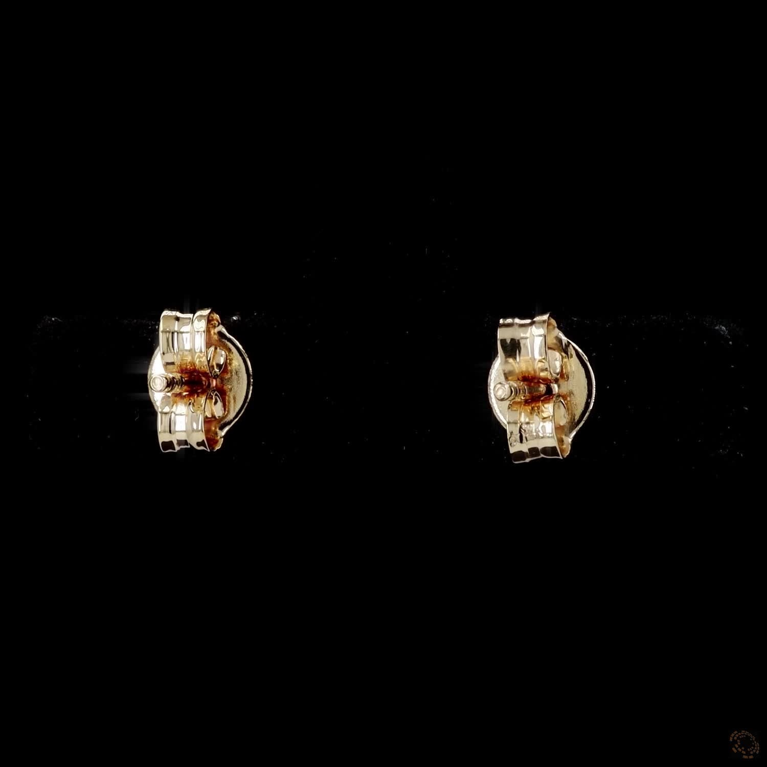 0.94 Ct Round Cut Diamond Solitaire Stud Earrings in 14K Yellow Gold | Compass-Set 4-Prong Single Claw Basket Studs