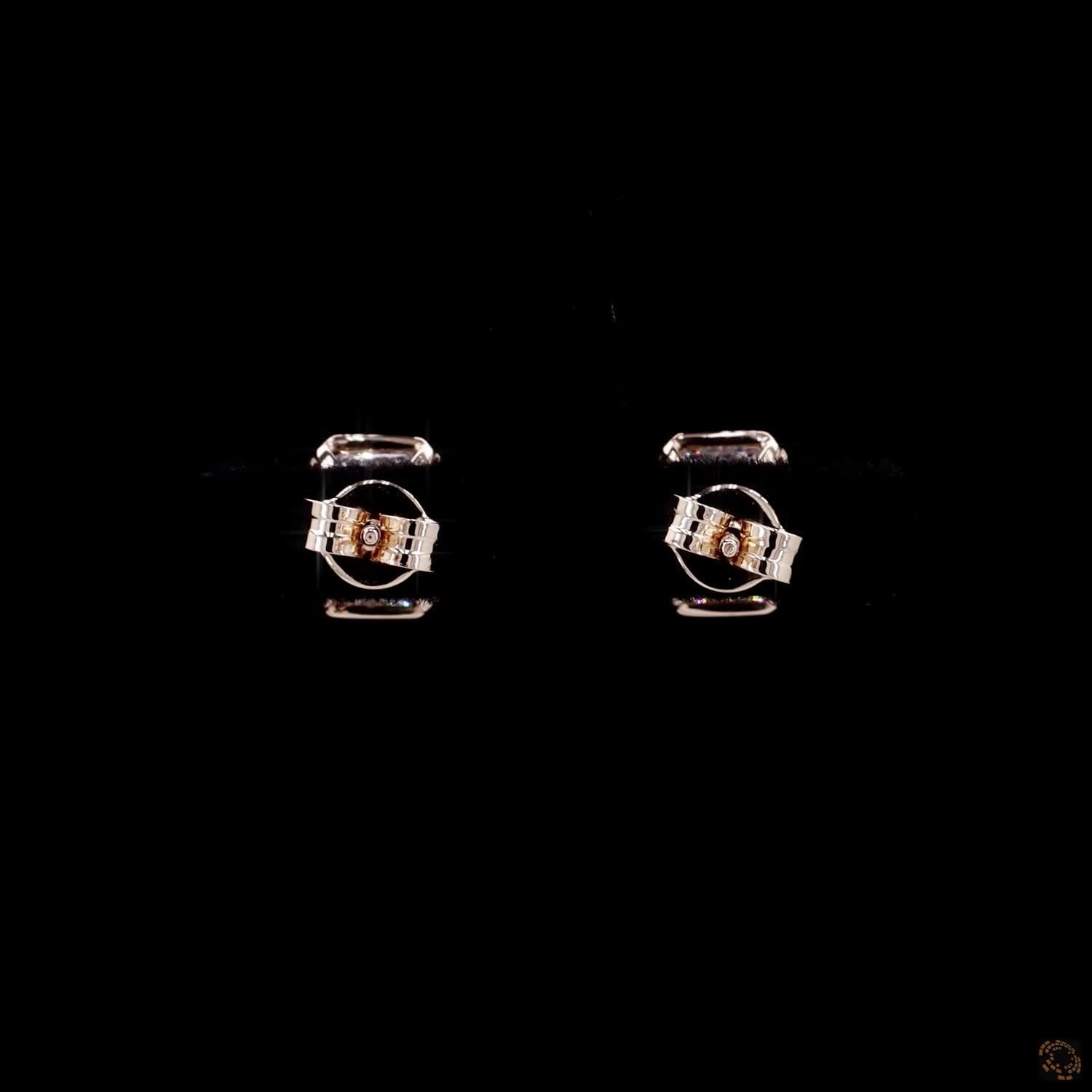 3.15 Ct 14K Yellow GOLD Emerald Shape Studs Earring
