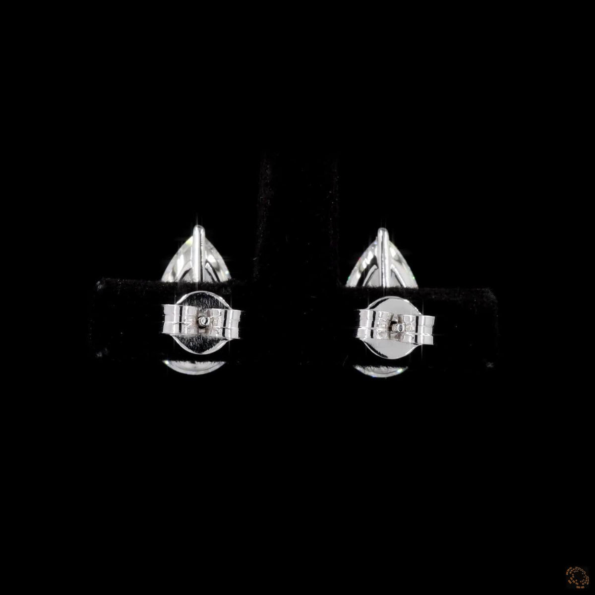 4.14 Ct Statement Three-Prong Pear-Cut Diamond Stud Earrings in 14K White Gold