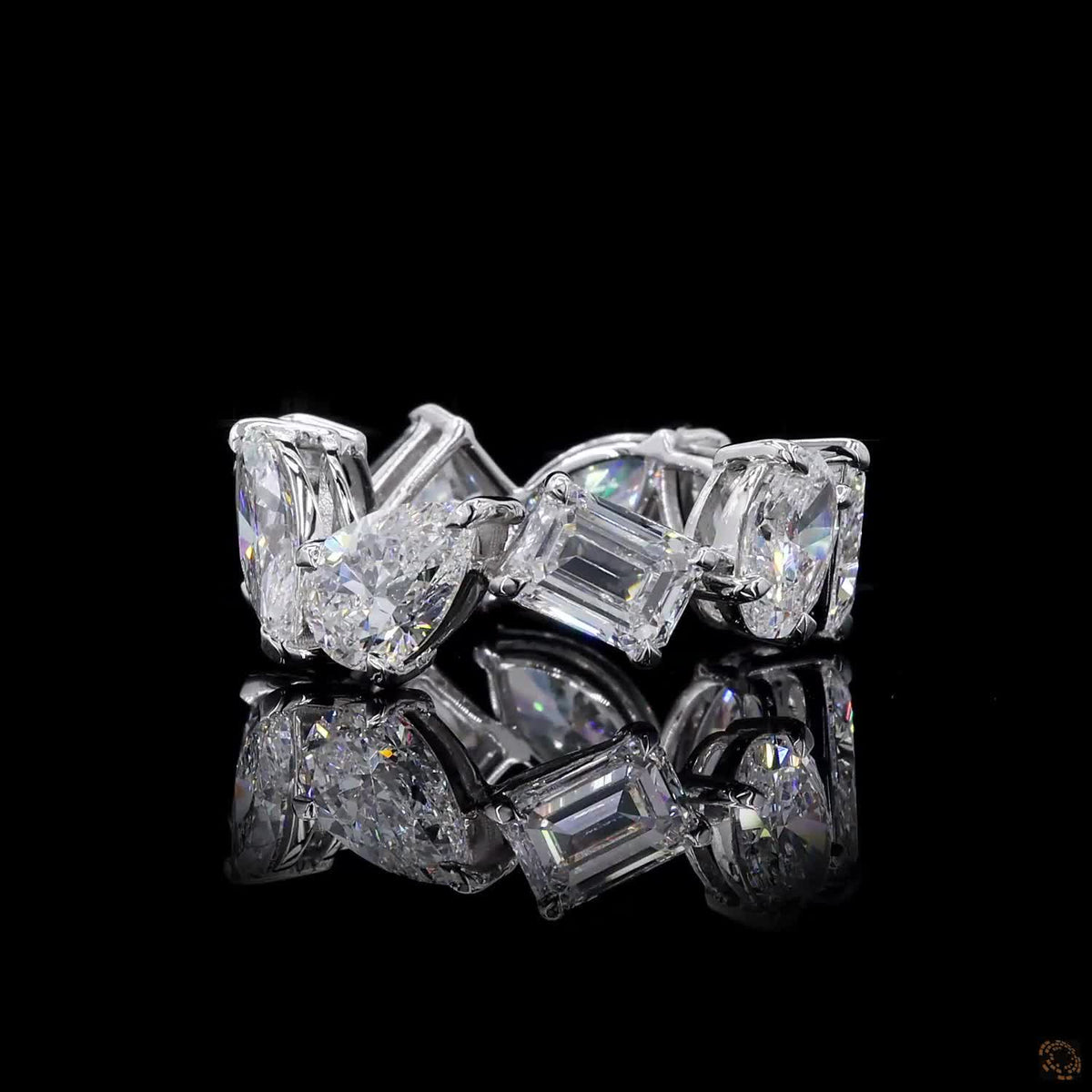 9.54 Ct Luxury Mixed Shape Cut Diamond Stud Earrings in 14K White Gold