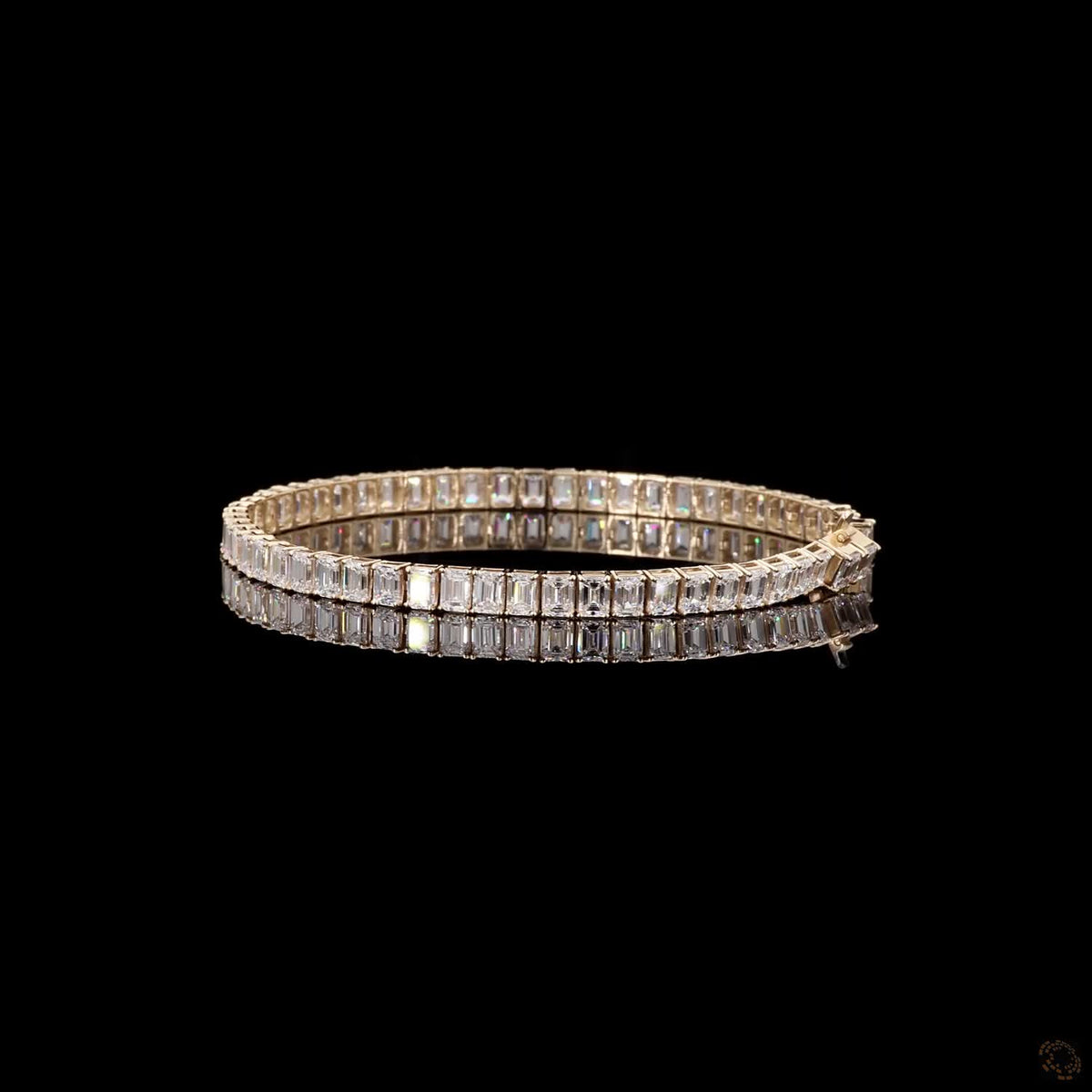 12.28 Ct Luxury Emerald-Cut Crystal Tennis Bracelet for Women | Elegant Sparkling Link Bracelet