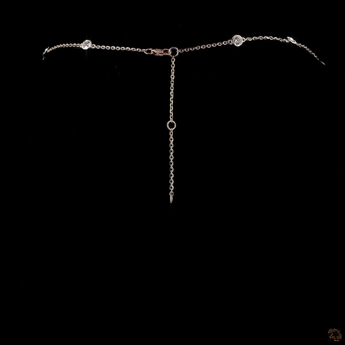 1.97 Ct Rose Gold Bezel Set Round Diamond Station Fashion Necklace