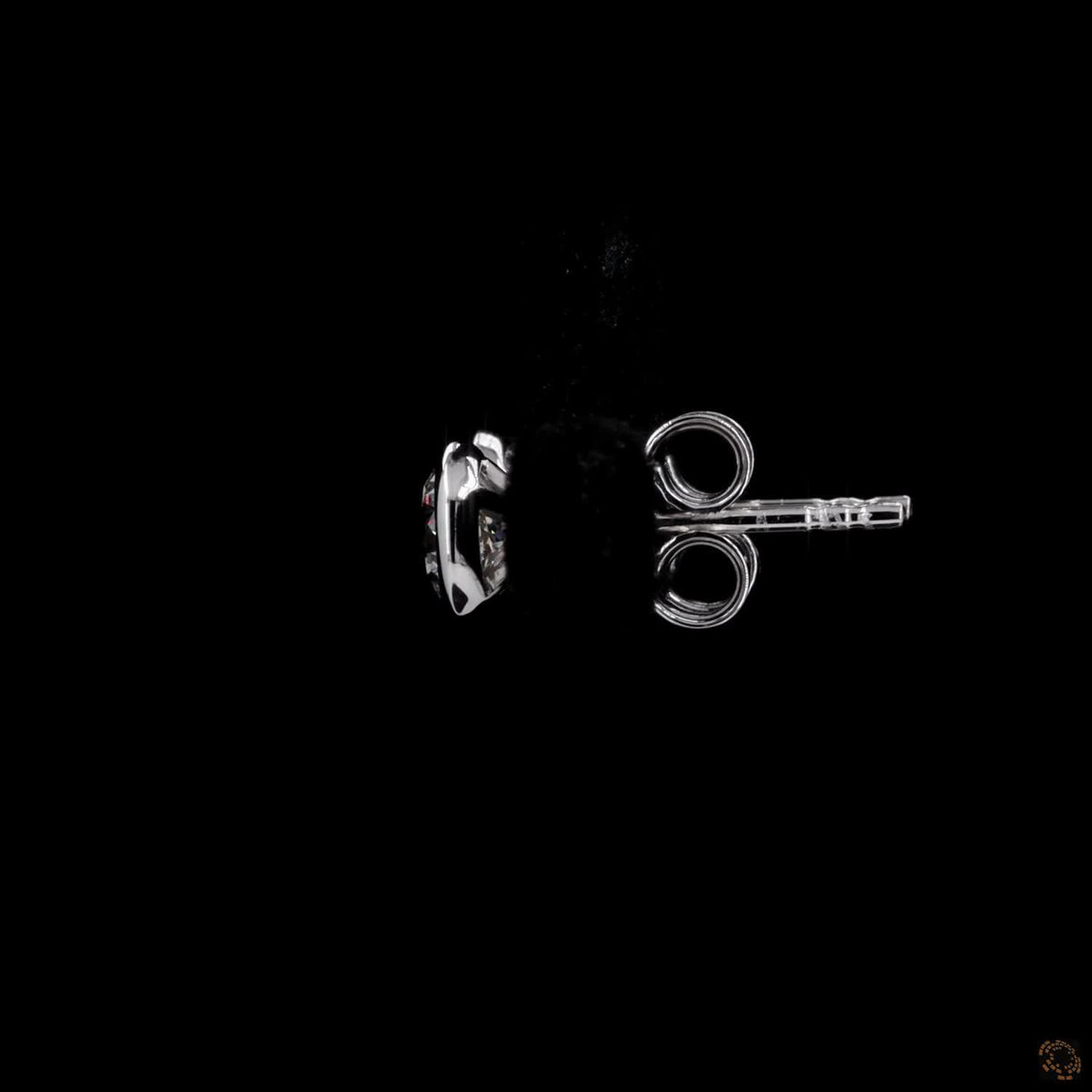 0.97 Ct Round Cut Diamond Stud Earrings, Bezel Set Brilliant Cut Diamond Earrings