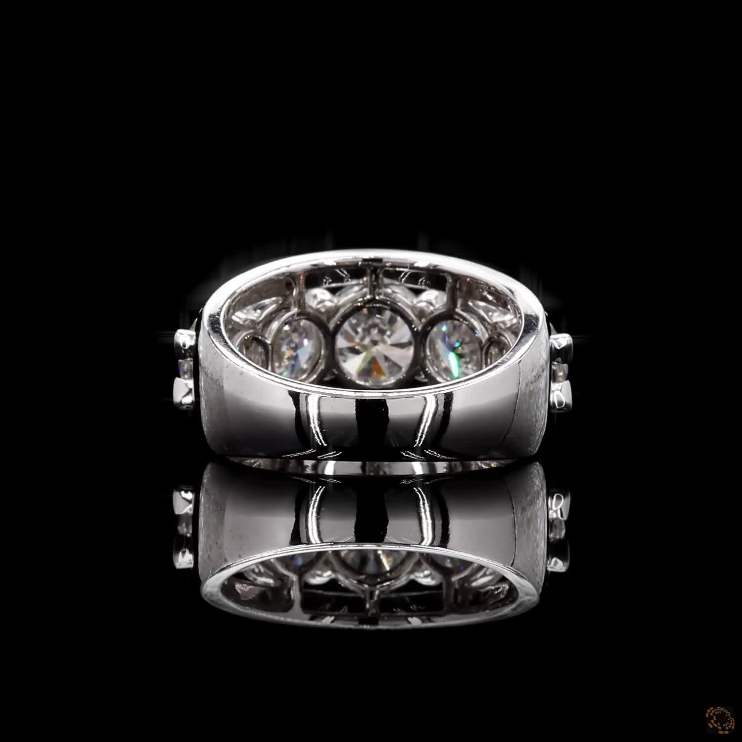 4.00 Ct Round Brilliant Cut Triple Row Engagement Ring