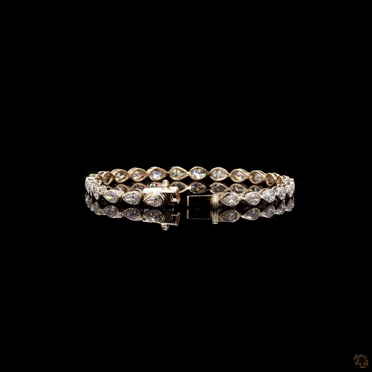 6.71 Ct Pear Lab Grown Diamond Bezel Set Bracelet