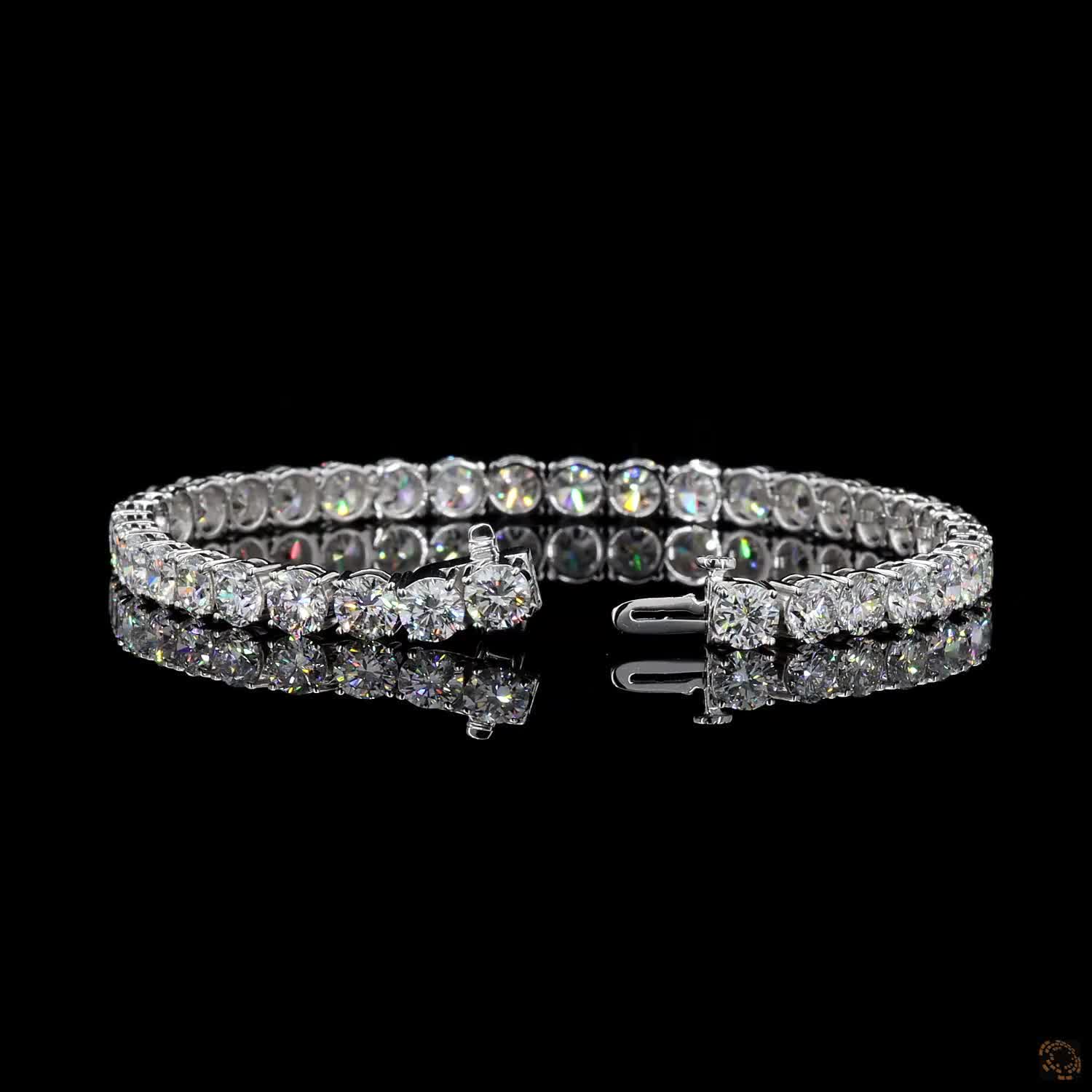 14.17 Ct White Gold Round Diamond Tennis Bracelet