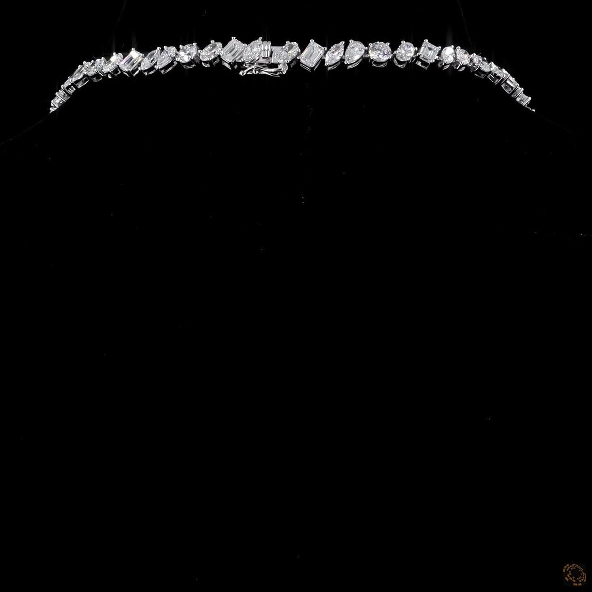 25.92 Ct Multi-Shape Fancy Cut Diamond Tennis Necklace in White Gold