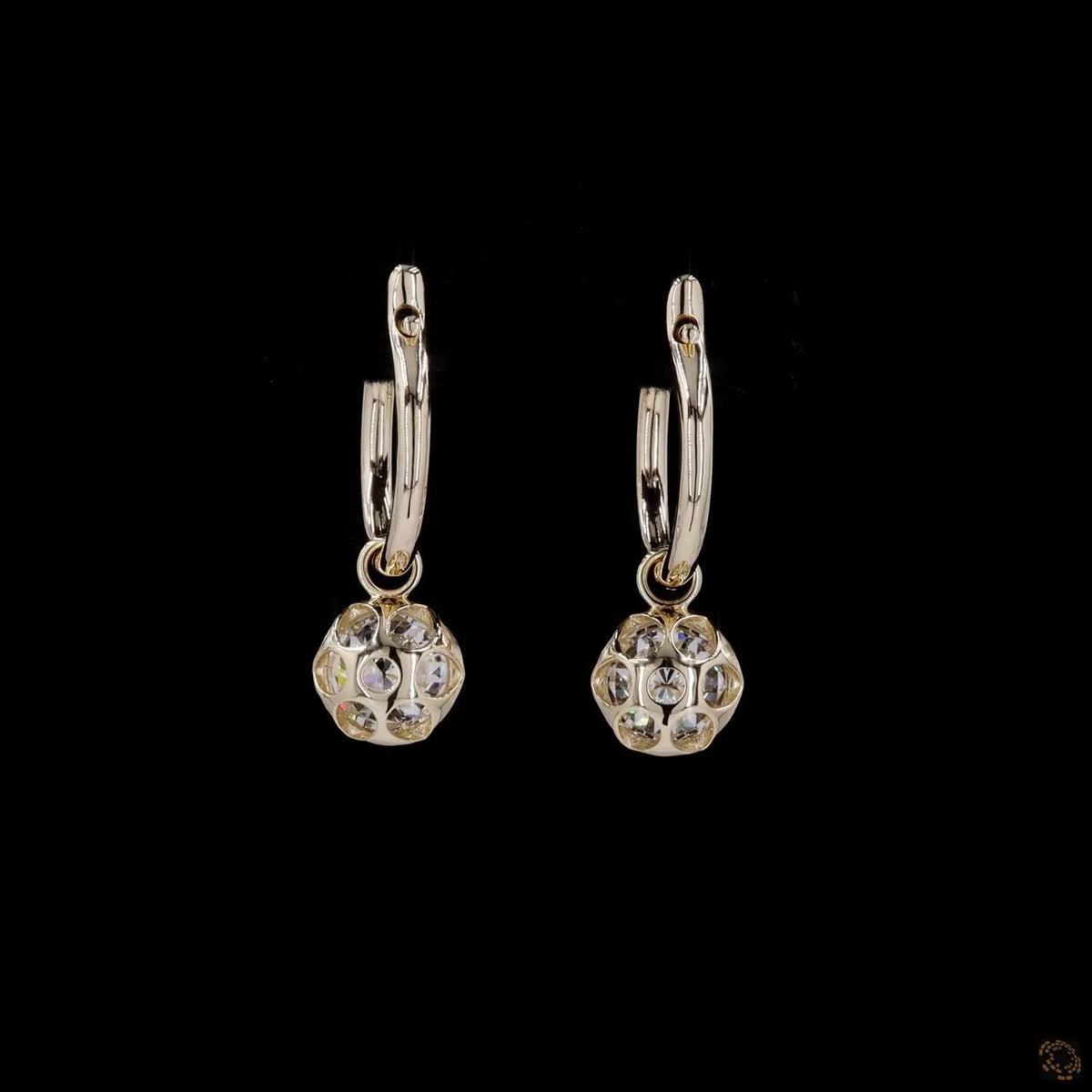 3.05 Ct Round Solitaire Lab Grown Diamond Drop Georgian Earring in 14K Yellow Gold | Dangle Diamond Hoop Earrings | Minimalist Luxury Fine Jewelry | Gift for Her