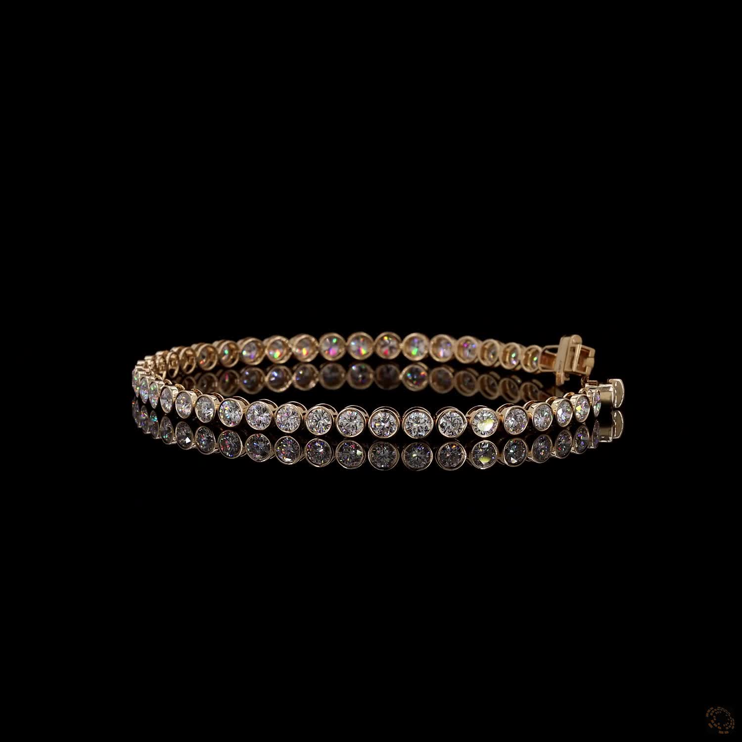 5.60 Ct Round Cut Diamond Full-Bezel Tennis Bracelet