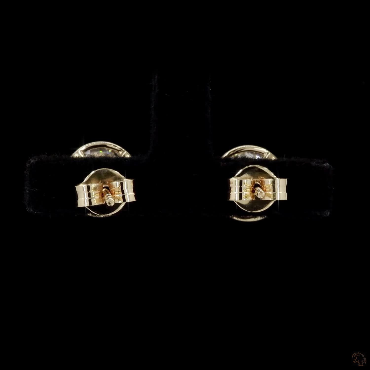 3.00 Ct Yellow Gold Round Brilliant Bezel Set Solitaire Stud Earrings