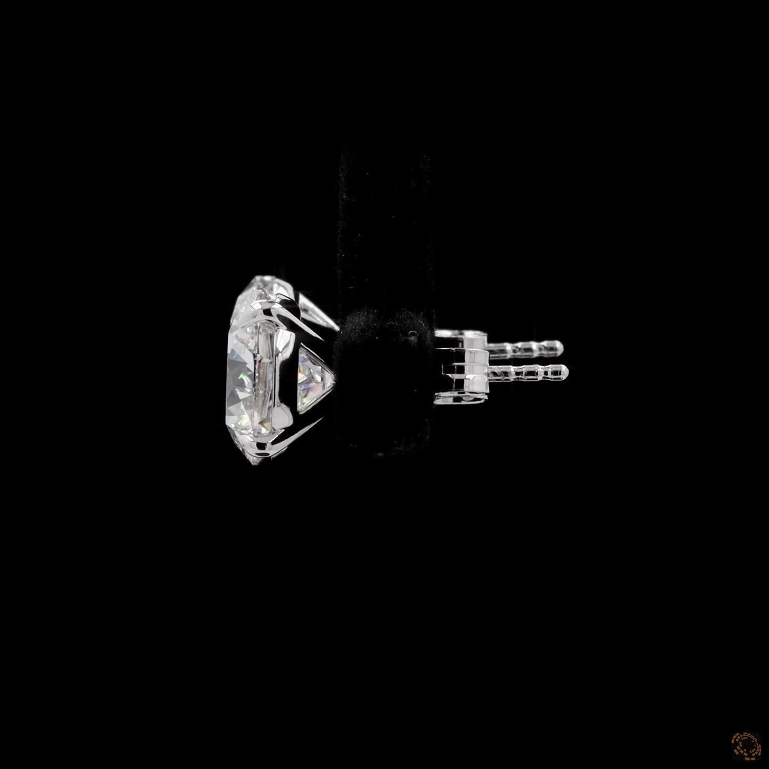 6.16 Ct 14K WHITE GOLD Round Shape Studs Earring