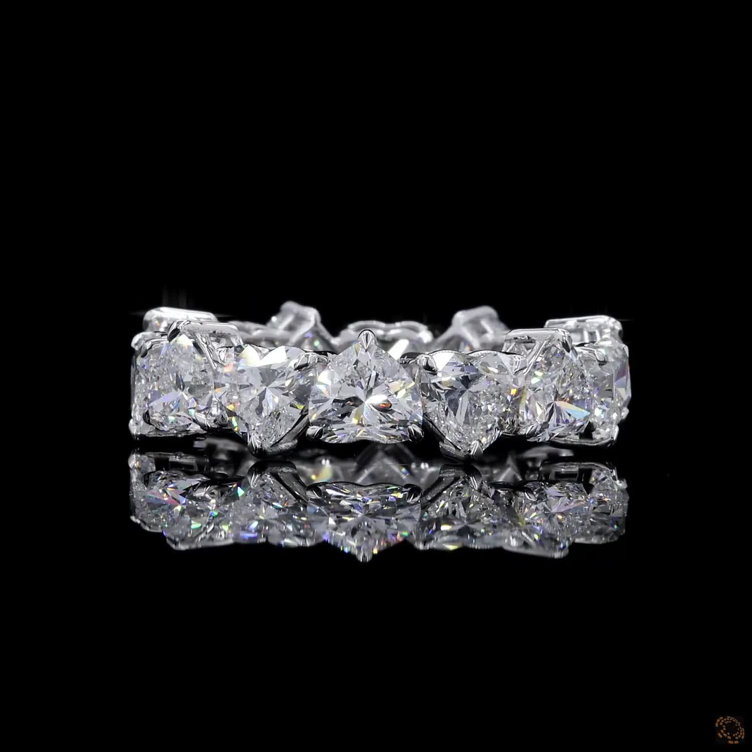 7.93 Ct Luxury Heart Cut Diamond Full Eternity Band Ring in Prong Set Wedding & Anniversary Band