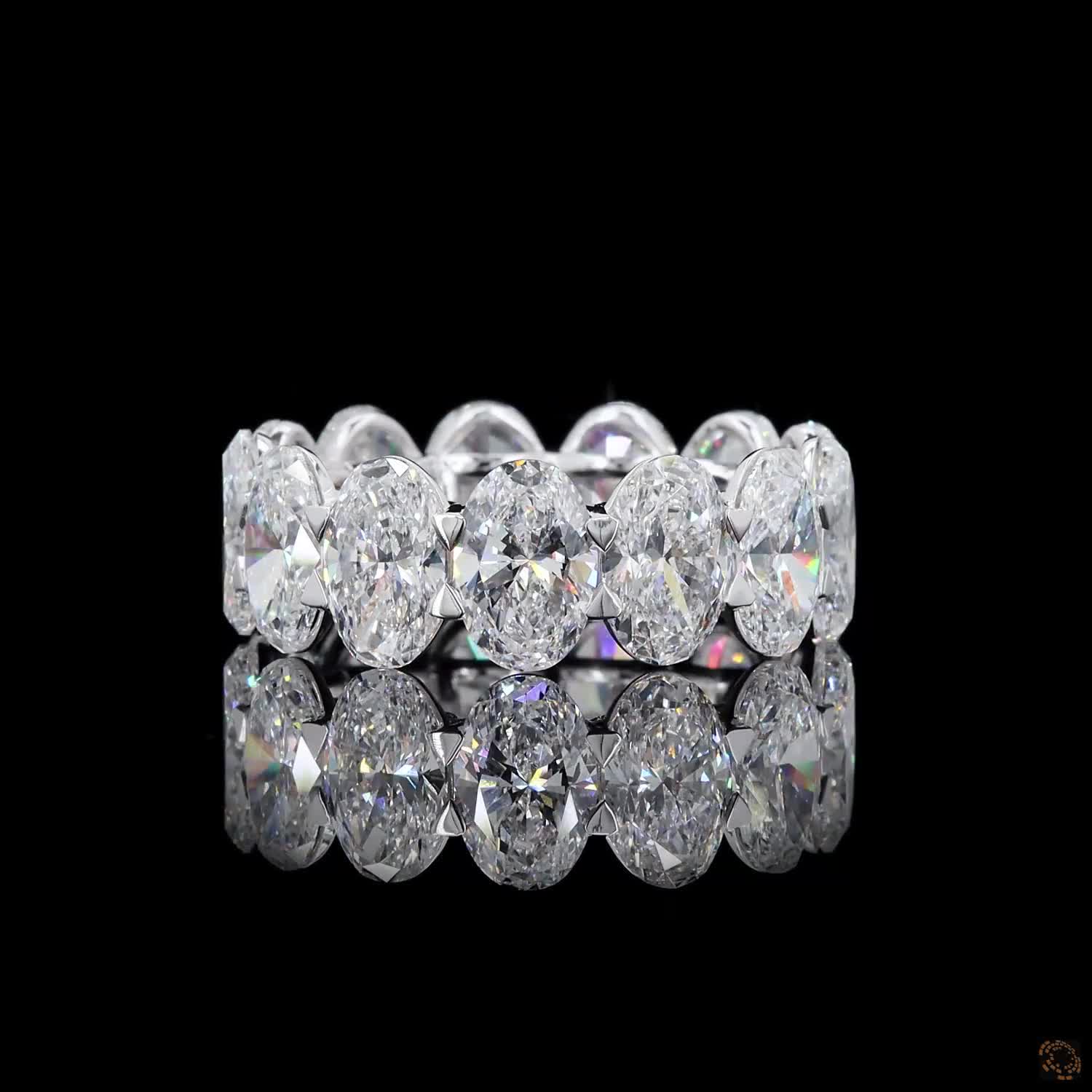 13.43 Ct Luxury Oval Cut Diamond Eternity Band | Stackable Wedding & Anniversary Ring