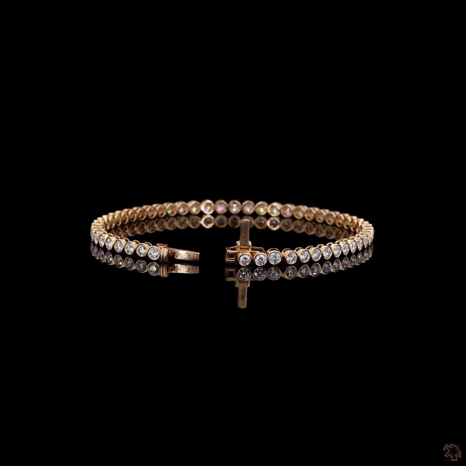 3.42 Ct Full Bezel Setting providing smooth encasing, snag-free wear, and maximum protection for each stone