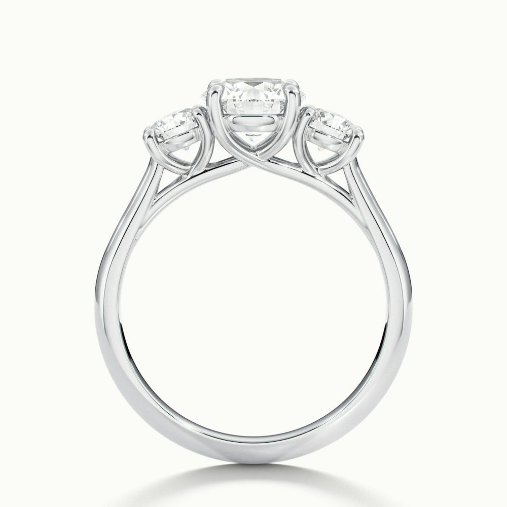 2.50 Ct In Round Bardot Scallop Engagement Ring