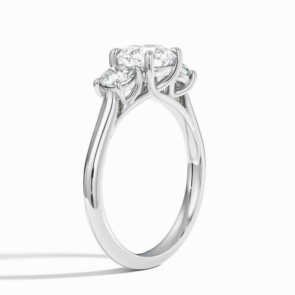 2.50 Ct In Round Bardot Scallop Engagement Ring