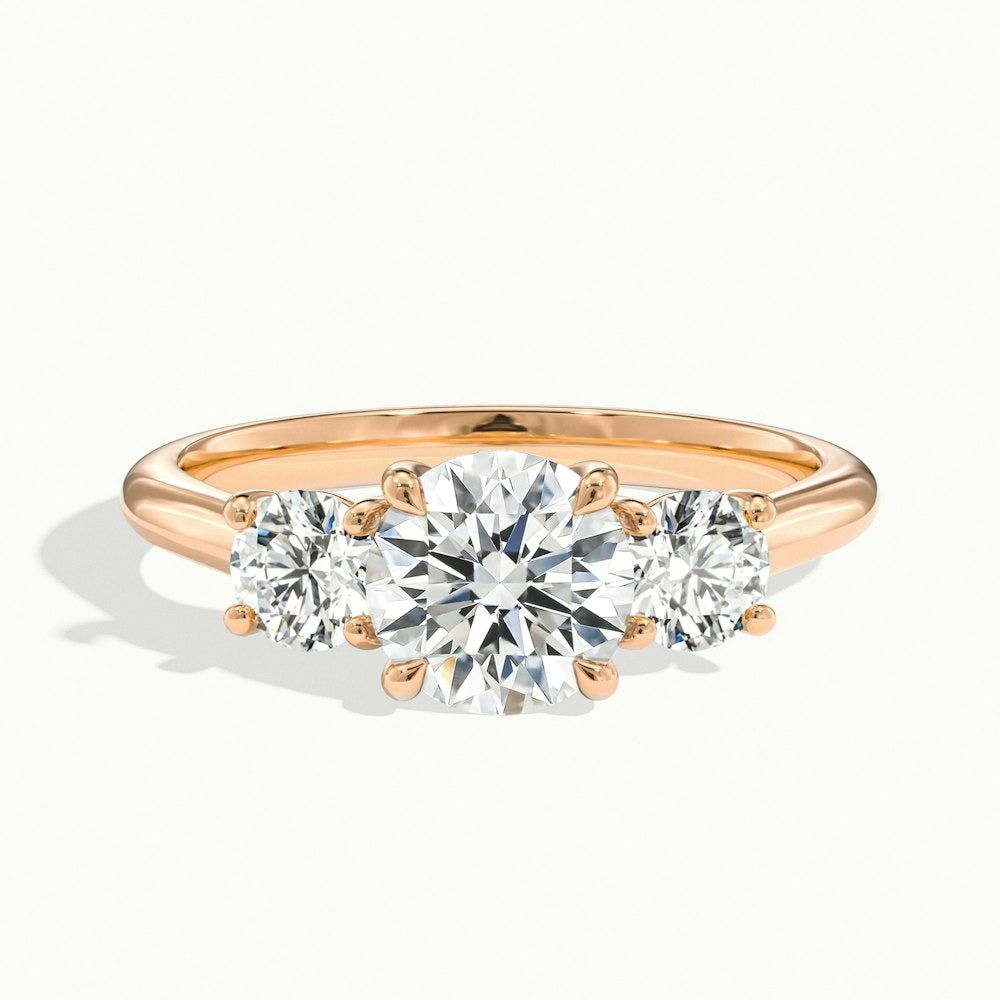 2.50 Ct In Round Bardot Scallop Engagement Ring