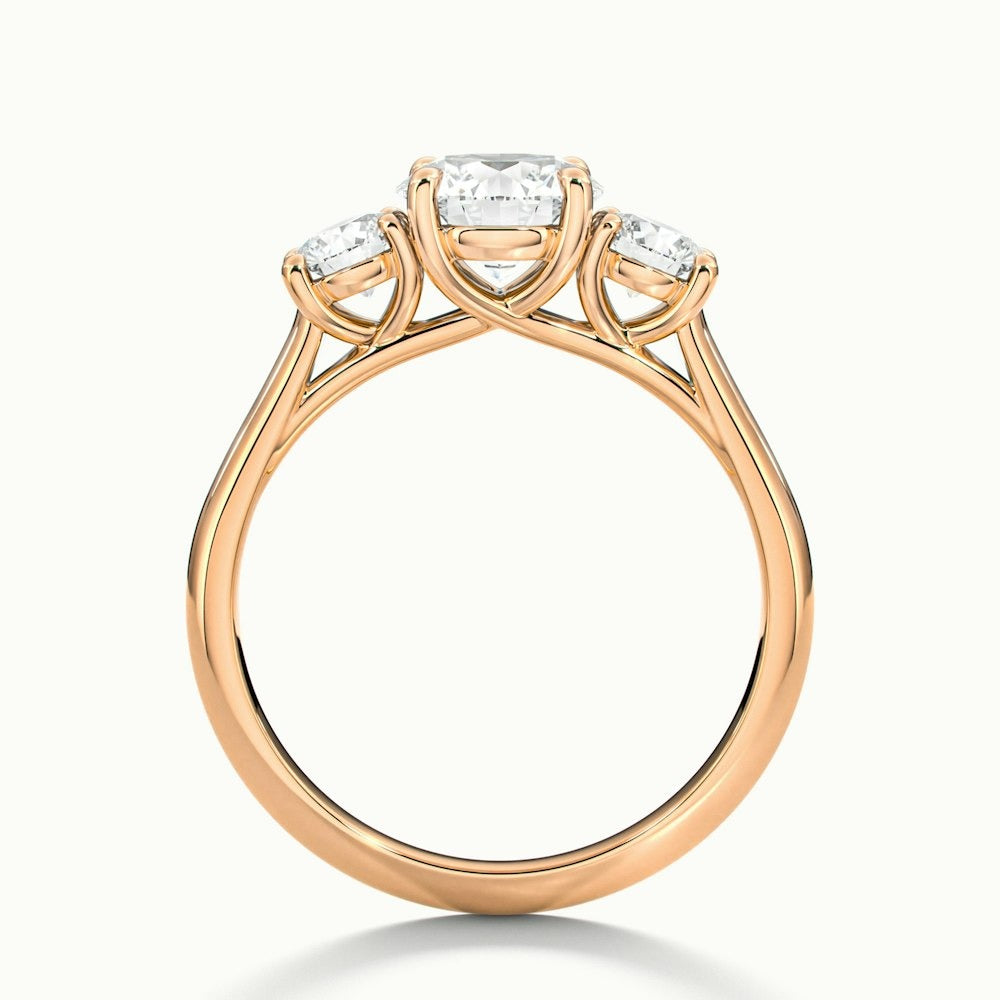 2.50 Ct In Round Bardot Scallop Engagement Ring