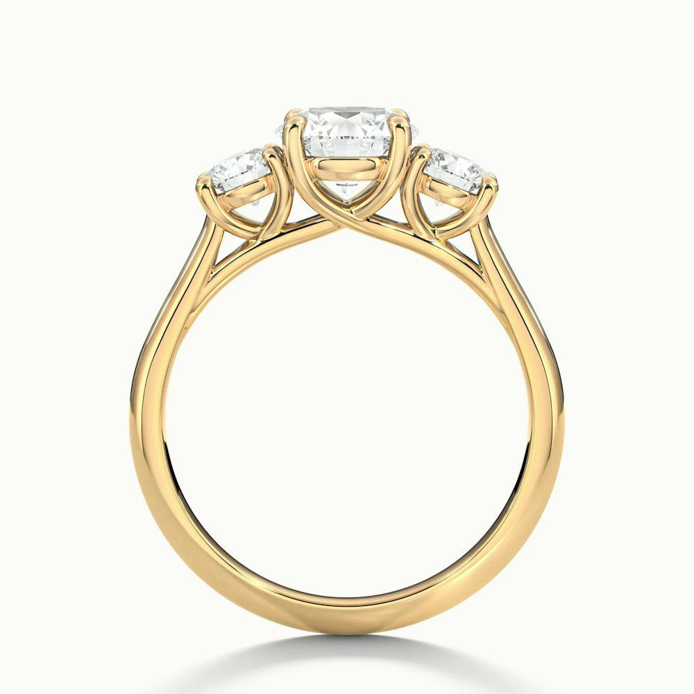 2.50 Ct In Round Bardot Scallop Engagement Ring
