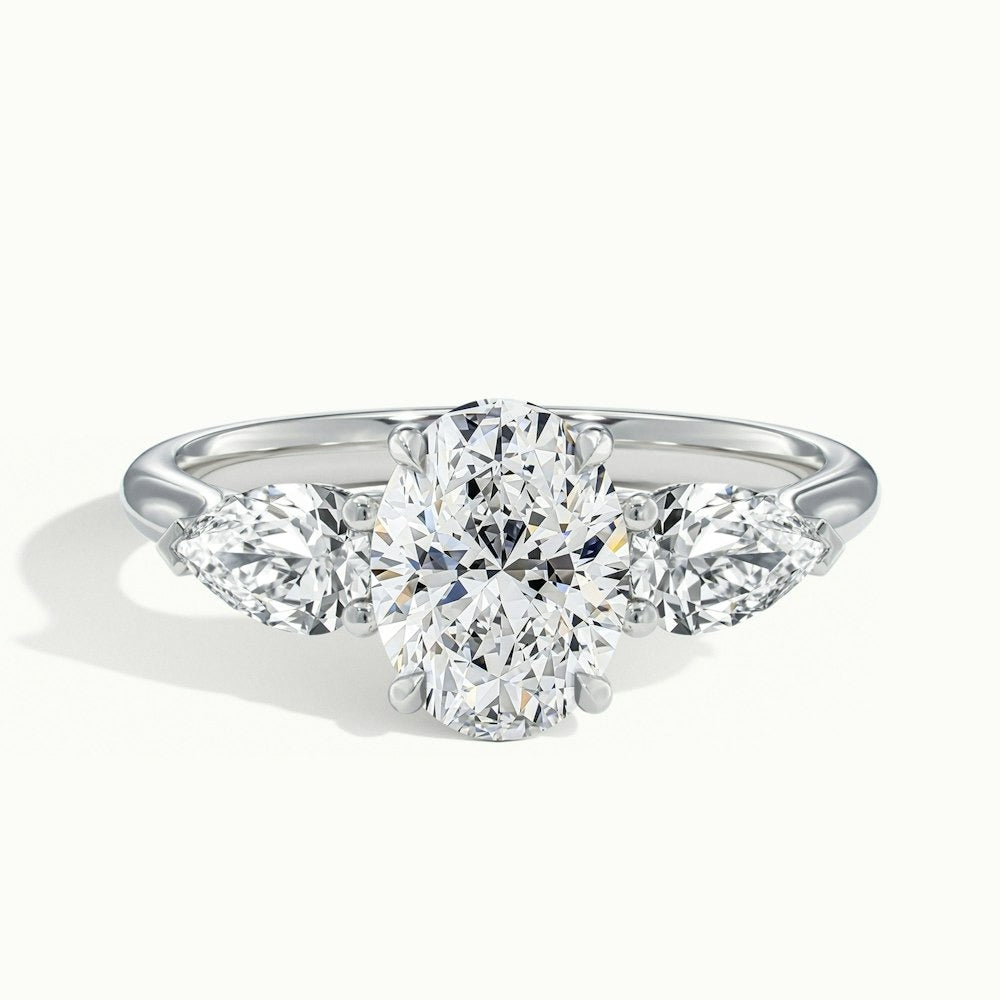 2.75 Ct In Round Bardot Scallop Engagement Ring